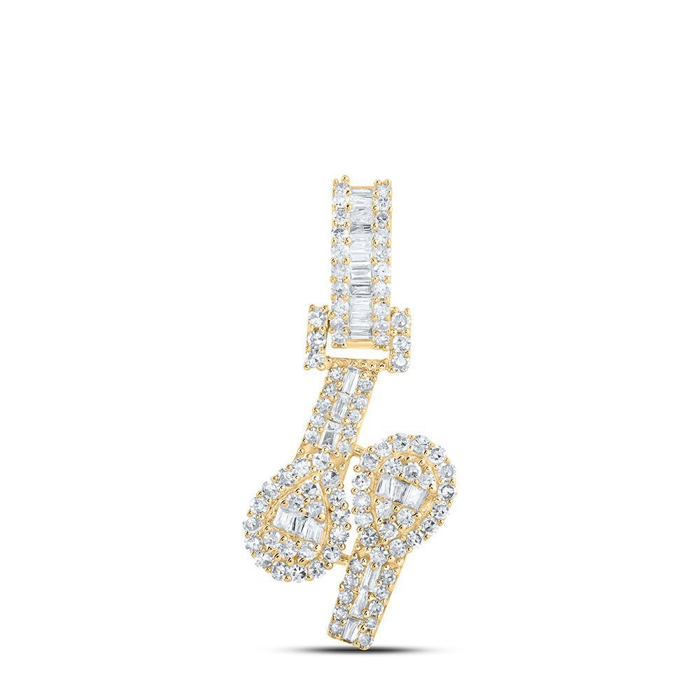 Radiant Brilliance: 10kt Yellow Gold Womens Diamond Pear Cuff Pendant - Splendid Jewellery