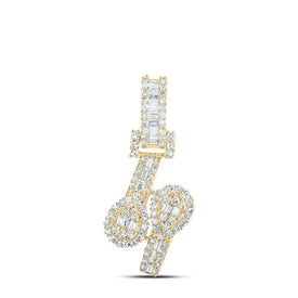 Radiant Brilliance: 10kt Yellow Gold Womens Diamond Pear Cuff Pendant - Splendid Jewellery
