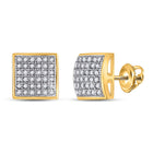 Radiant Brilliance: 10kt Yellow Gold Women's Diamond Square Cluster Earrings product  Top View from Splendid Jewellery