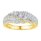 Radiant Brilliance: 10kt Yellow Gold Womens Round Diamond 3 - stone Ring 1/2 Cttw - Splendid Jewellery