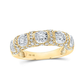 Radiant Brilliance | 10kt Yellow Gold Women's Round Diamond Band Ring 1 Cttw | Splendid Jewellery - Splendid Jewellery