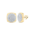 Radiant Brilliance: 10kt Yellow Gold Womens Round Diamond Cluster Earrings 1 Cttw - Splendid Jewellery