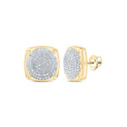 Radiant Brilliance: 10kt Yellow Gold Womens Round Diamond Cluster Earrings 1 Cttw - Splendid Jewellery