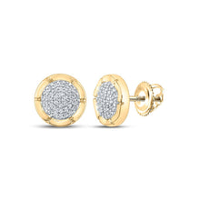 Load image into Gallery viewer, Radiant Brilliance: 10kt Yellow Gold Womens Round Diamond Cluster Earrings 1/5 Cttw - Splendid Jewellery