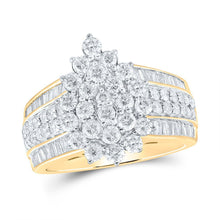 Load image into Gallery viewer, Radiant Brilliance: 10kt Yellow Gold Womens Round Diamond Cluster Ring 2 Cttw - Splendid Jewellery