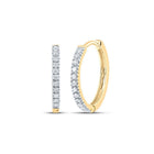 Radiant Brilliance: 10kt Yellow Gold Womens Round Diamond Hoop Earrings 1/2 Cttw - Splendid Jewellery