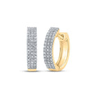 Radiant Brilliance: 10kt Yellow Gold Womens Round Diamond Hoop Earrings 1/4 Cttw - Splendid Jewellery