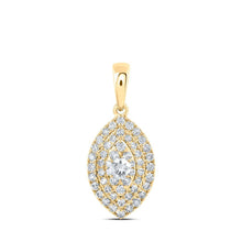 Load image into Gallery viewer, Radiant Brilliance: 10kt Yellow Gold Womens Round Diamond Oval Pendant 1/2 Cttw - Splendid Jewellery