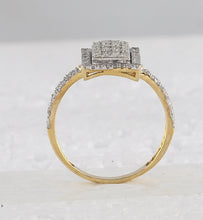 Load image into Gallery viewer, Radiant Brilliance: 10kt Yellow Gold Womens Round Diamond Rectangle Cluster Ring 5/8 Cttw - Splendid Jewellery