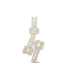 Radiant Brilliance: 10kt Yellow Gold Womens Round Diamond Square Cuff Pendant - Splendid Jewellery