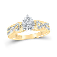 Load image into Gallery viewer, Radiant Brilliance: 10kt Yellow Gold Womens Round Diamond Tear Cluster Ring 1/4 Cttw - Splendid Jewellery