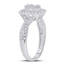 Load image into Gallery viewer, Radiant Brilliance: 14kt White Gold Baguette Diamond Cluster Ring - Second Side View