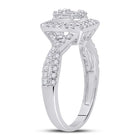Radiant Brilliance: 14kt White Gold Baguette Diamond Cluster Ring - Second Side View