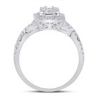 Radiant Brilliance: 14kt White Gold Baguette Diamond Cluster Ring - Splendid Jewellery