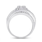 Radiant Brilliance 14kt White Gold Baguette Diamond Fashion Ring - Side View