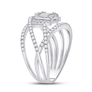 Radiant Brilliance 14kt White Gold Baguette Diamond Fashion Ring - Splendid Jewellery