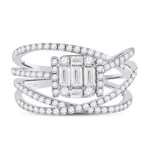 Radiant Brilliance 14kt White Gold Baguette Diamond Fashion Ring - Splendid Jewellery