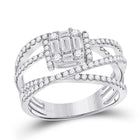 Radiant Brilliance 14kt White Gold Baguette Diamond Fashion Ring - Top View