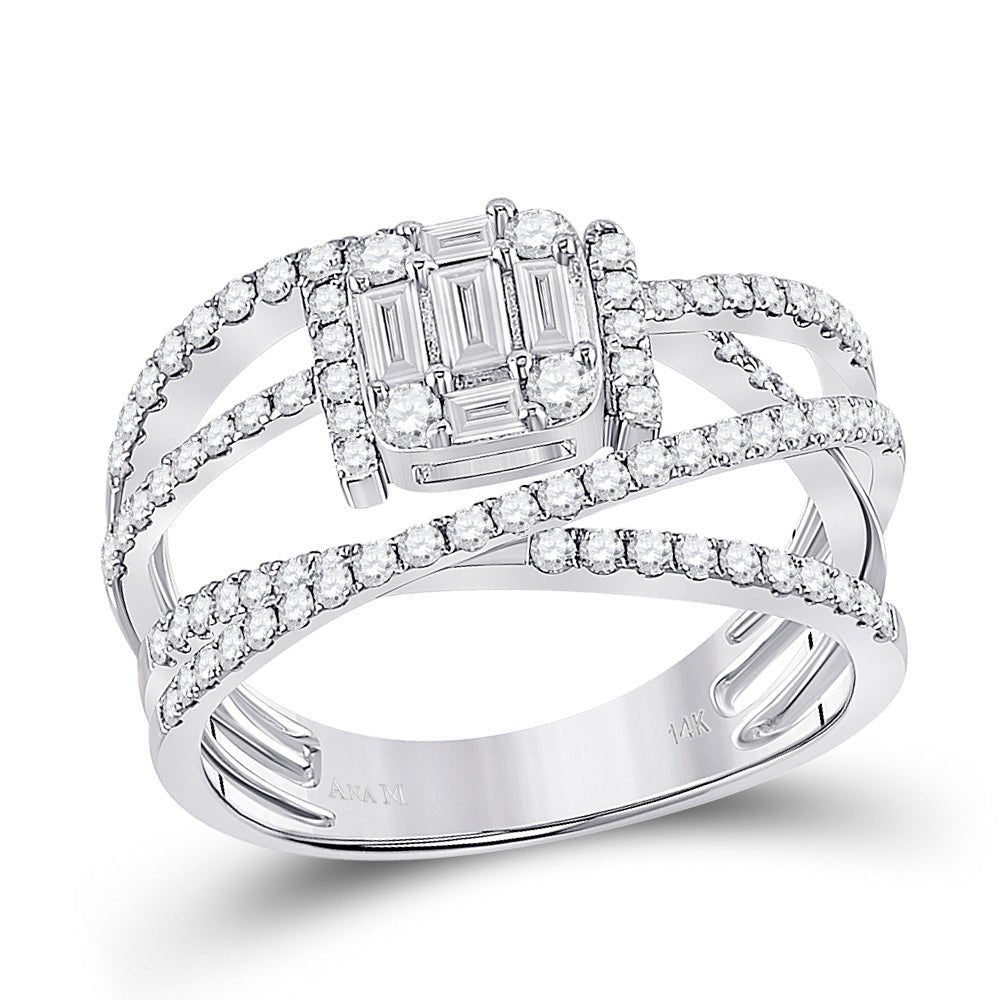 Radiant Brilliance 14kt White Gold Baguette Diamond Fashion Ring - Splendid Jewellery