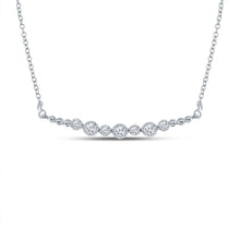 Load image into Gallery viewer, Radiant Brilliance: 14kt White Gold Diamond Bar Necklace - Splendid Jewellery