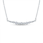 Radiant Brilliance: 14kt White Gold Diamond Bar Necklace - Splendid Jewellery