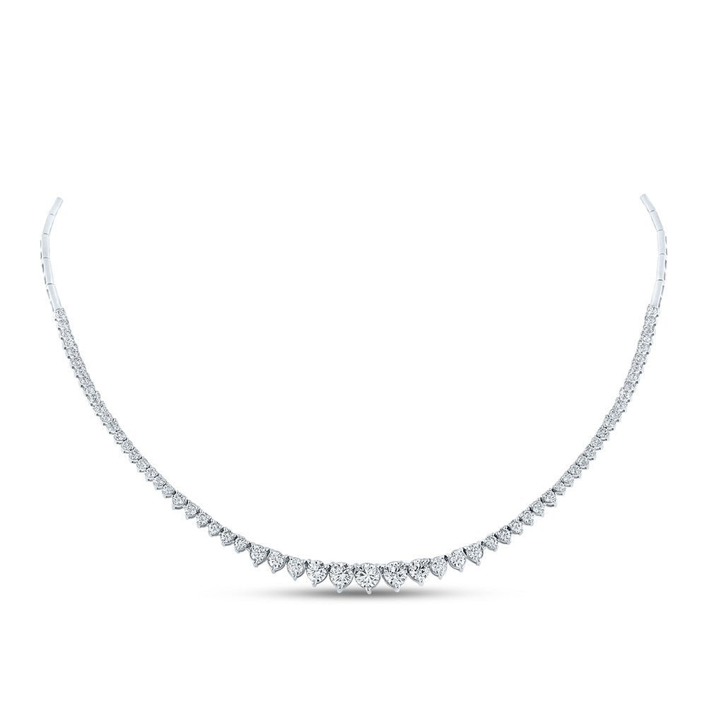 Radiant Brilliance: 14kt White Gold Diamond Cascade Necklace - Splendid Jewellery