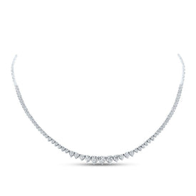 Radiant Brilliance: 14kt White Gold Diamond Cascade Necklace - Splendid Jewellery