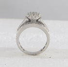 Radiant Brilliance: 14kt White Gold Diamond Cluster Bridal Wedding Ring - Second Side View