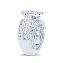Load image into Gallery viewer, Radiant Brilliance: 14kt White Gold Diamond Cluster Bridal Wedding Ring - Splendid Jewellery