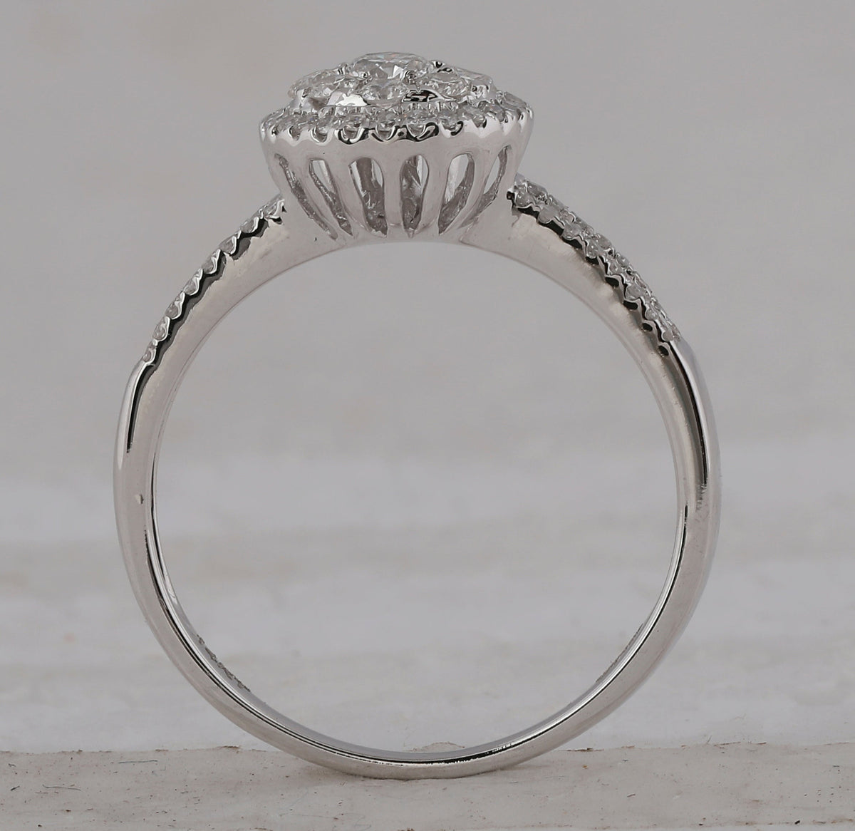 Radiant Brilliance 14kt White Gold Diamond Cluster Bridal Wedding Ring - Splendid Jewellery
