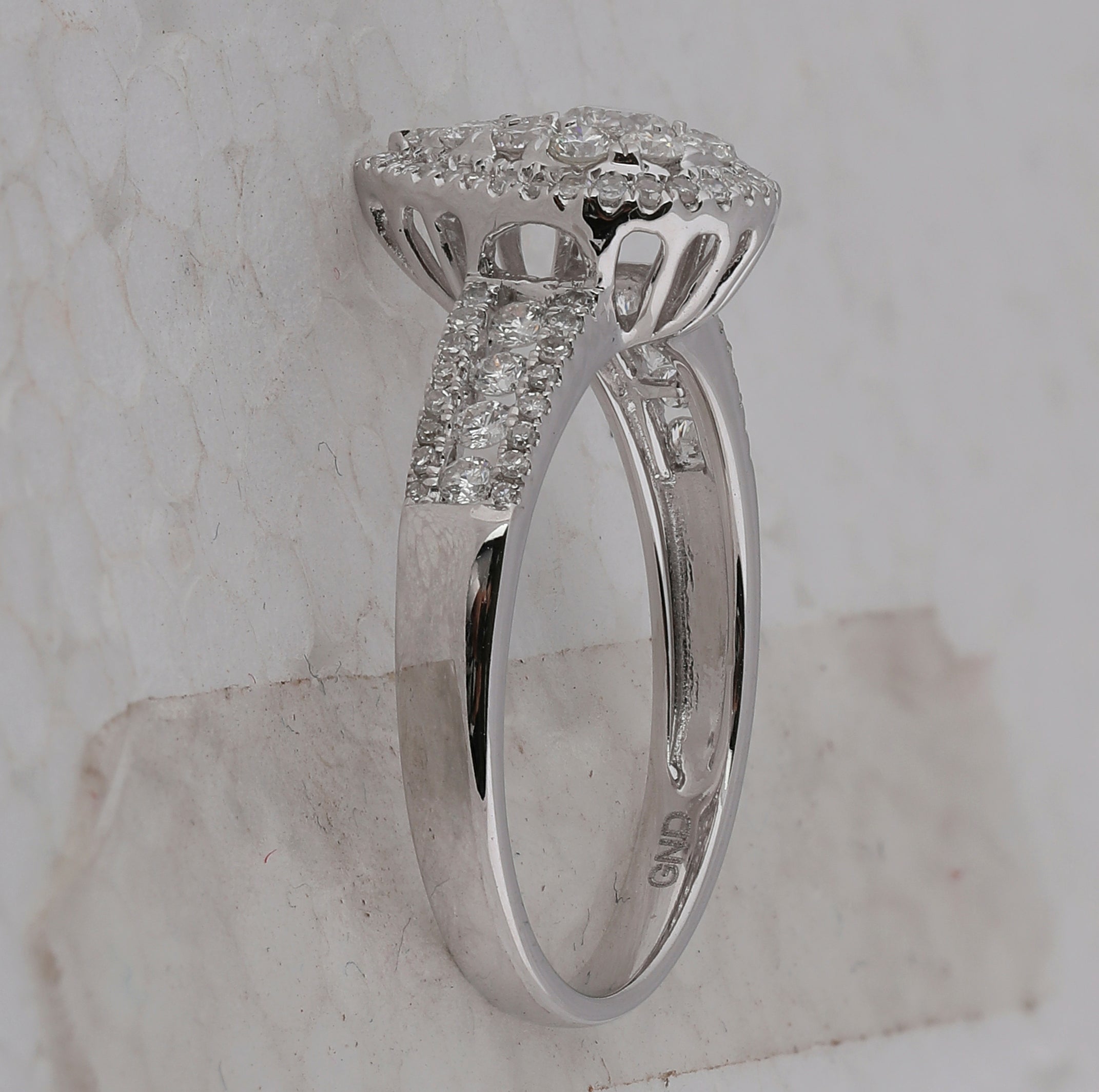 Radiant Brilliance 14kt White Gold Diamond Cluster Bridal Wedding Ring - Splendid Jewellery