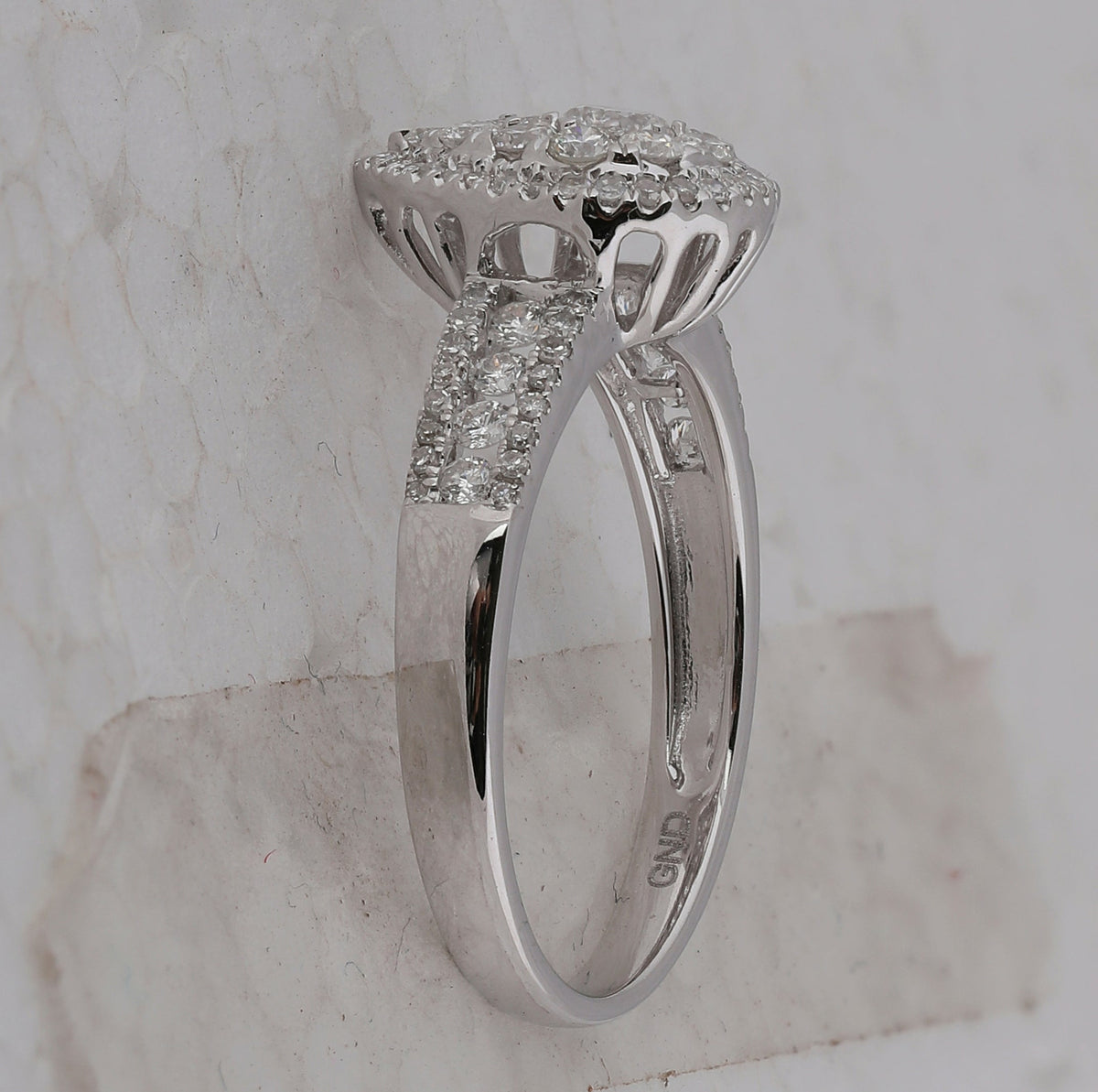 Radiant Brilliance 14kt White Gold Diamond Cluster Bridal Wedding Ring - Splendid Jewellery