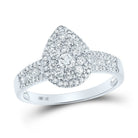 Radiant Brilliance 14kt White Gold Diamond Cluster Bridal Wedding Ring - Splendid Jewellery