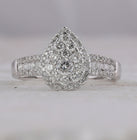 Radiant Brilliance 14kt White Gold Diamond Cluster Bridal Wedding Ring - Splendid Jewellery