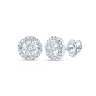 Radiant Brilliance: 14kt White Gold Diamond Cluster Earrings - Splendid Jewellery