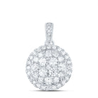 Radiant Brilliance: 14kt White Gold Diamond Cluster Pendant - Splendid Jewellery