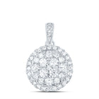 Radiant Brilliance: 14kt White Gold Diamond Cluster Pendant - Splendid Jewellery