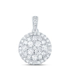 Radiant Brilliance: 14kt White Gold Diamond Cluster Pendant  Top View from Splendid Jewellery