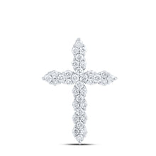 Load image into Gallery viewer, Radiant Brilliance: 14kt White Gold Diamond Cross Pendant - Splendid Jewellery
