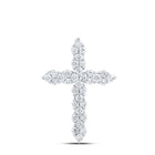 Radiant Brilliance: 14kt White Gold Diamond Cross Pendant - Splendid Jewellery