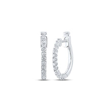Load image into Gallery viewer, Radiant Brilliance: 14kt White Gold Diamond Hoop Earrings - Splendid Jewellery