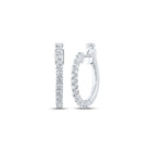 Radiant Brilliance: 14kt White Gold Diamond Hoop Earrings - Splendid Jewellery