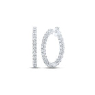 Radiant Brilliance: 14kt White Gold Diamond Hoop Earrings - Splendid Jewellery
