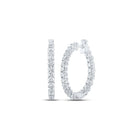 Radiant Brilliance: 14kt White Gold Diamond Hoop Earrings - Splendid Jewellery