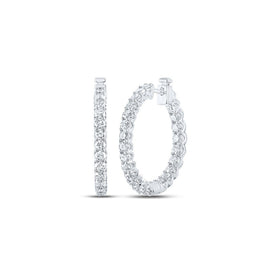 Radiant Brilliance: 14kt White Gold Diamond Hoop Earrings - Splendid Jewellery