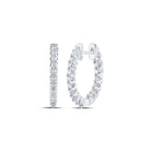 Radiant Brilliance: 14kt White Gold Diamond Inside Outside Hoop Earrings - Splendid Jewellery