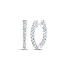 Radiant Brilliance: 14kt White Gold Diamond Inside Outside Hoop Earrings - Splendid Jewellery