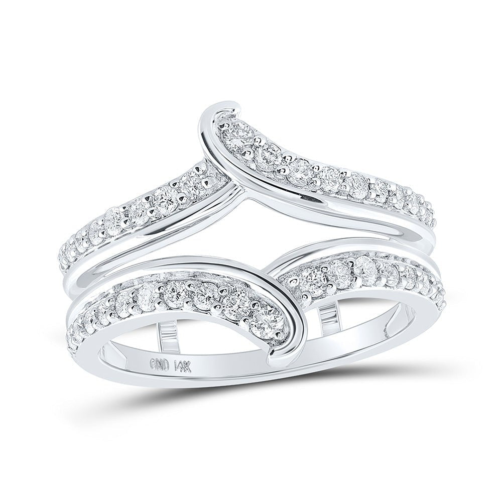 Radiant Brilliance: 14kt White Gold Diamond Wrap Enhancer Wedding Band - Splendid Jewellery