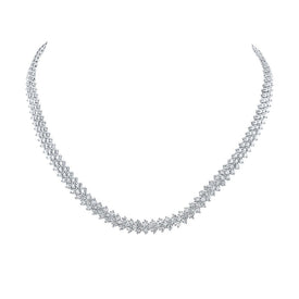 Radiant Brilliance: 14kt White Gold Round Diamond Pendant Necklace - 19 - 3/4 Cttw - Splendid Jewellery