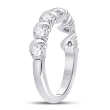 Load image into Gallery viewer, Radiant Brilliance: 14kt White Gold Womens Round Diamond Band Ring 1 Cttw - Splendid Jewellery